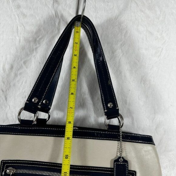 Vintage Coach Laura Leather Spectator Carryall Hand Bag Tote Off White Bone - Picture 16 of 16